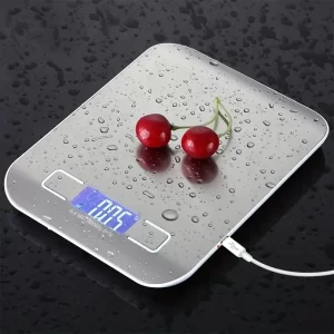 SmartWeigh™ USB Rechargeable Kitchen Scale – Precision Digital Measuring Tool for Cooking & Baking (5kg/10kg Capacity)