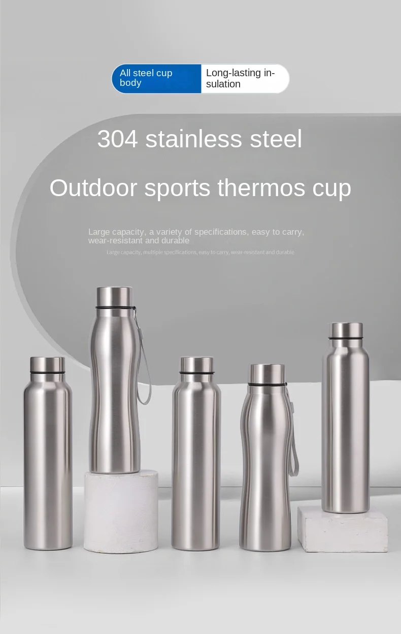 High Quality 1000ml Stainless Steel Sport Water Bottle Single-layer Rugged Water Cup Metal Flask Drinkware Camping Sports Gym High Quality 1000ml Stainless Steel Sport Water Bottle Single-layer Rugged Water Cup Metal Flask Drinkware Camping Sports Gym