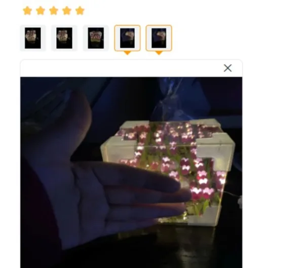 NEW Creative Diy Tulip Flower Sea Cube Three-Dimensional Small Night Lamp Material Package for Girlfriend Couple Girlfriend Gift