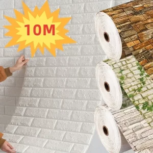 Self-adhesive 3D Antique Foam Brick Wallpaper