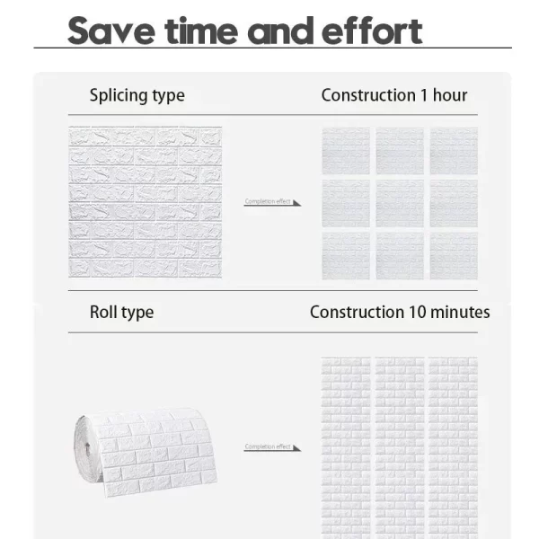 Self-adhesive 3D Antique Foam Brick Wallpaper - Image 4