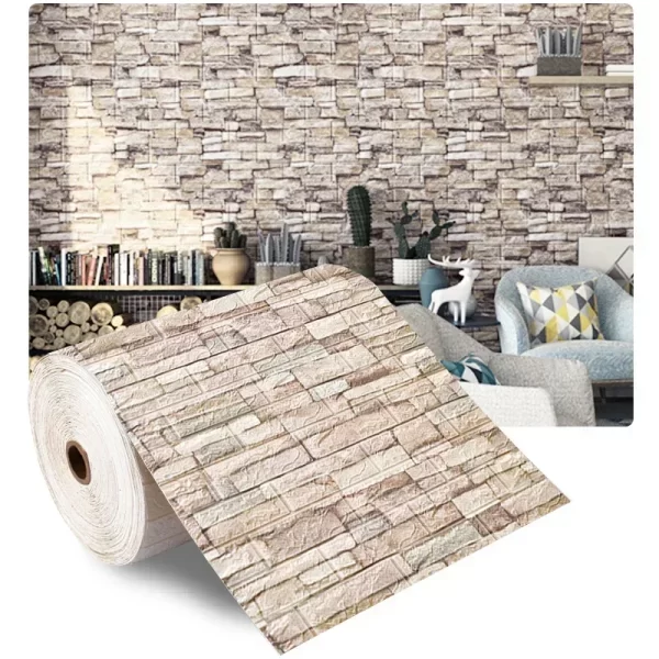 Self-adhesive 3D Antique Foam Brick Wallpaper - Image 2