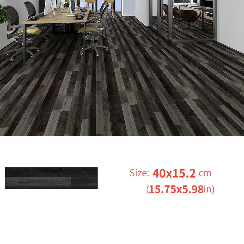 10Pcs 40x15cm PVC Floor Stickers Self-adhesive Stickers Waterproof Thickened Wood Grain Floor Stickers Stickers Living Room