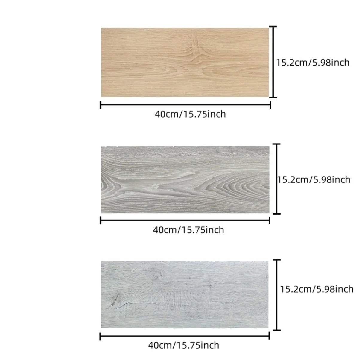 10Pcs 40x15cm PVC Floor Stickers Self-adhesive Stickers Waterproof Thickened Wood Grain Floor Stickers Stickers Living Room