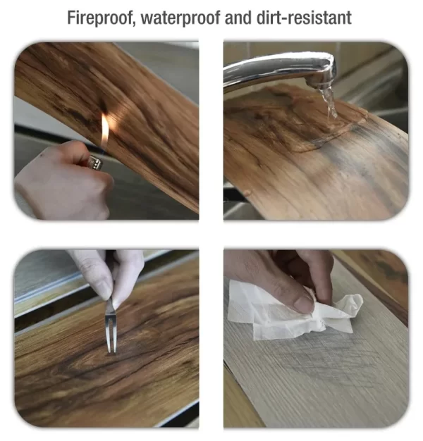 water resistant, fire resistant flooring panels