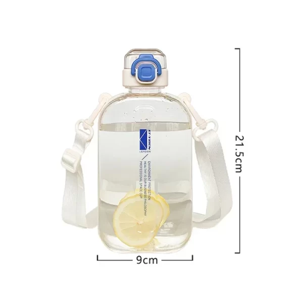 750ml Flat Water Canteen with Strap & Straw - Image 6