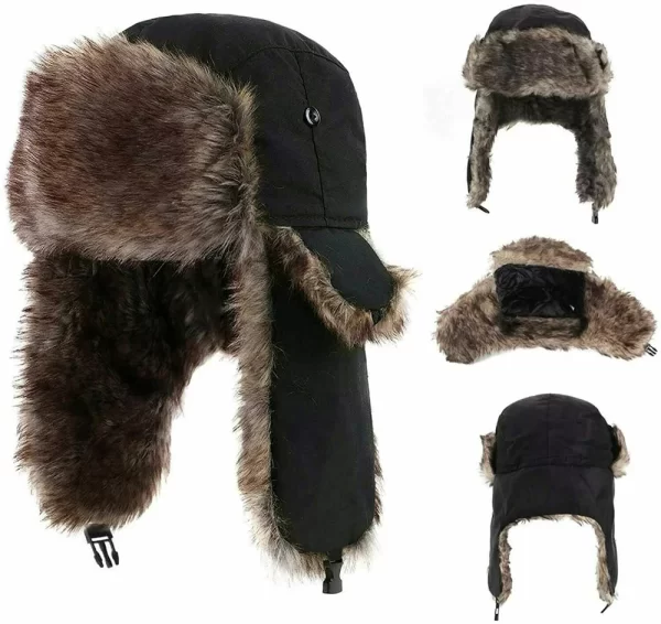 ❄️ Stay Stylish & Warm – Unisex Trapper Hat with Faux Fur & Chin Strap - Image 2