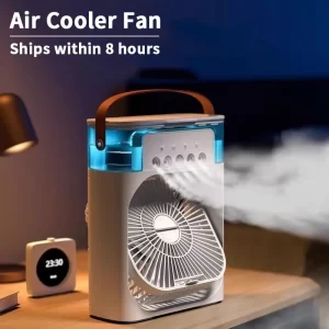 ❄️ 3-in-1 Smart Cooling Fan – Humidifier, Air Cooler & Mood Light in One