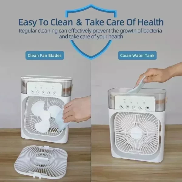 ❄️ 3-in-1 Smart Cooling Fan – Humidifier, Air Cooler & Mood Light in One - Image 6