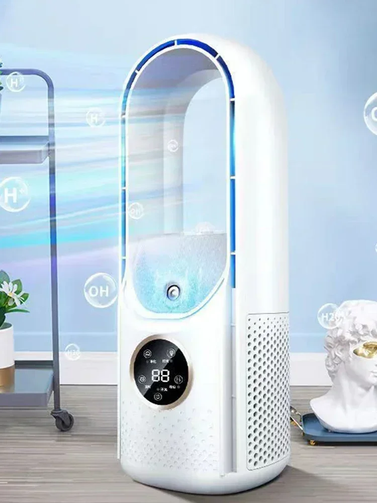 2025 Bladeless Fan 6 Speed Desktop Fanless Blade Cooler Cooling Fan for Office Portable Silent Fans Humidifier Air Conditioner