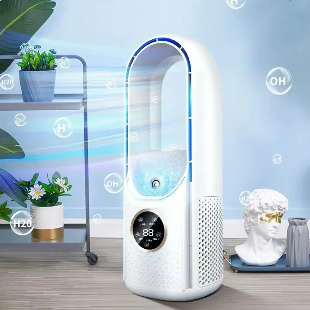2025 Bladeless Fan 6 Speed Desktop Fanless Blade Cooler Cooling Fan for Office Portable Silent Fans Humidifier Air Conditioner