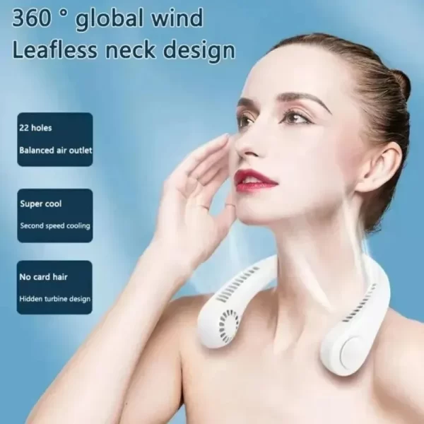 🌬️ TurboCool™ Bladeless Neck Fan – Rechargeable, Hands-Free & Ultra-Safe Cooling - Image 5
