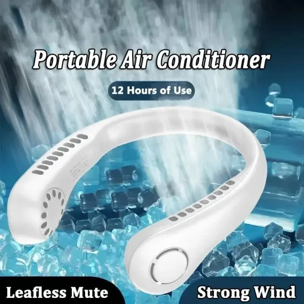 🌬️ TurboCool™ Bladeless Neck Fan – Rechargeable, Hands-Free & Ultra-Safe Cooling - Image 2