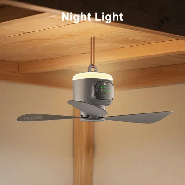 CampBreeze™ 12000mAh Portable Ceiling Fan – Rechargeable with Remote, LED Light & Safety Features - Image 6