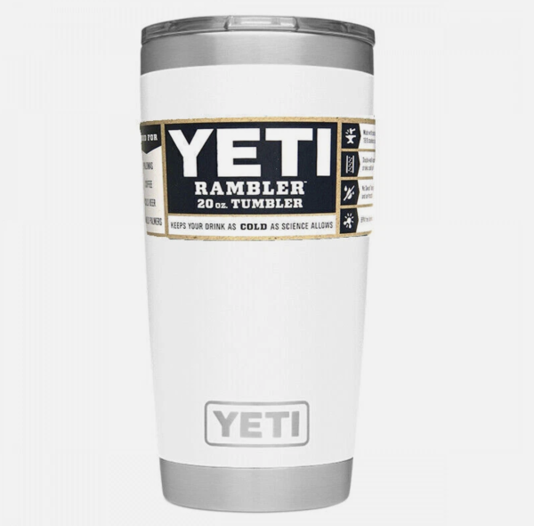 Yeti Tumbler 20oz White Front