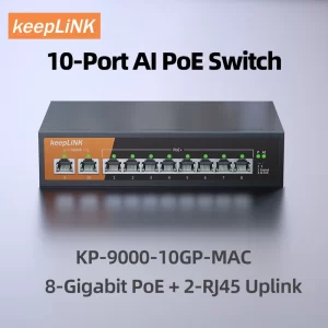 KeepLiNK 10-Port Gigabit PoE Switch – Power & Connect with Ease