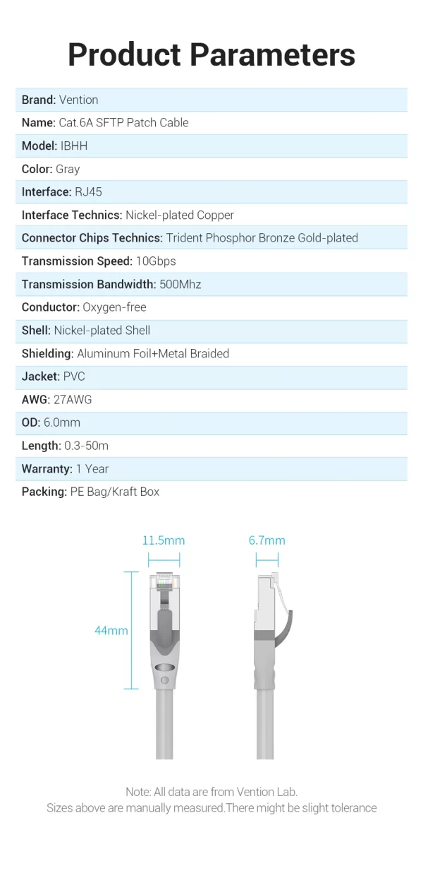 Vention Cat6A Ethernet Cable – 10Gbps Ultra-Fast LAN for Gaming & Streaming - Image 7