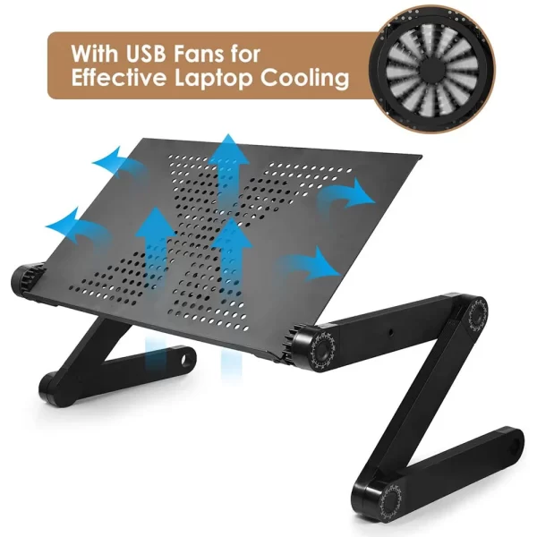 FlexiCool Adjustable Aluminum Laptop Desk – Portable Stand with Mouse Tray - Image 7