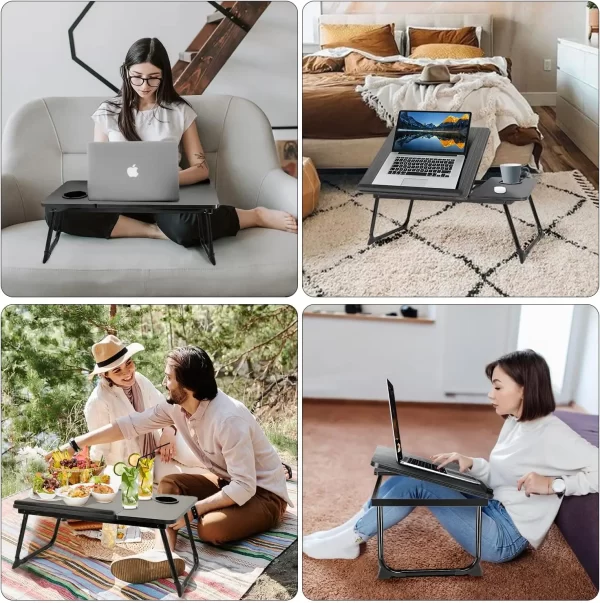ComfyLap Adjustable Folding Bed Desk – With Cup Holder & Cooling Vents - Image 5