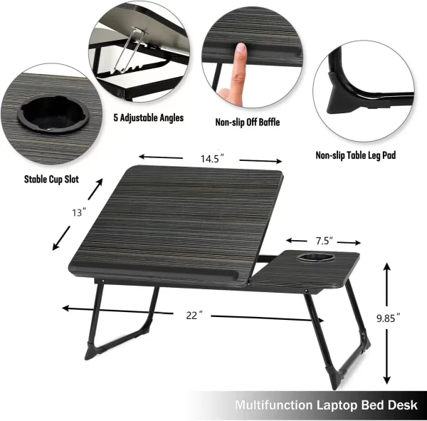 ComfyLap Adjustable Folding Bed Desk – With Cup Holder & Cooling Vents - Image 4