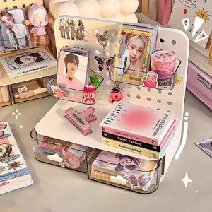 Desktop Perforated Storage Rack – Organise Pens & Stationery