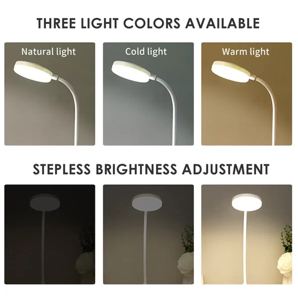 Portable LED Desk Lamp – USB Rechargeable with Stepless Dimming - Image 2