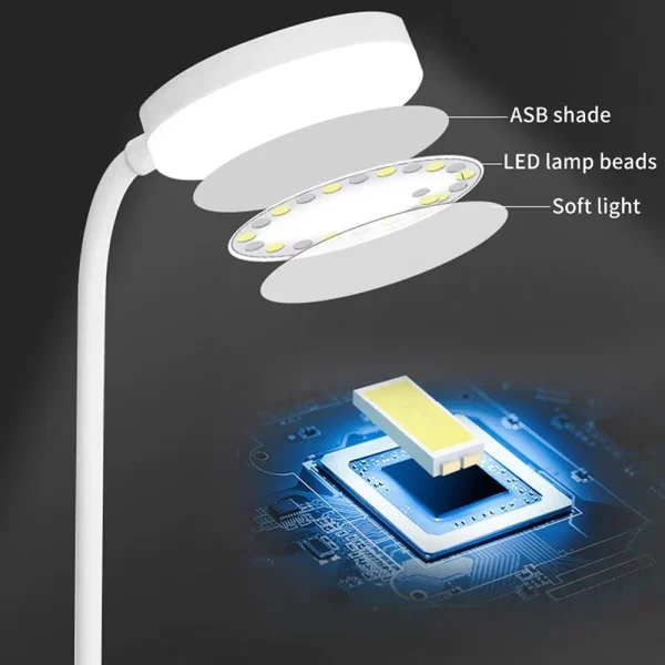 Portable LED Desk Lamp – USB Rechargeable with Stepless Dimming - Image 7