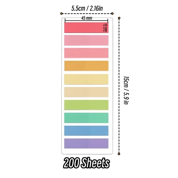 2400 Sheets Transparent Colourful Sticky Notes – Self-Adhesive Index Memo Pads - Image 2