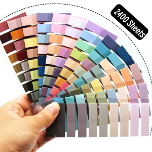 2400 Sheets Transparent Colourful Sticky Notes – Self-Adhesive Index Memo Pads