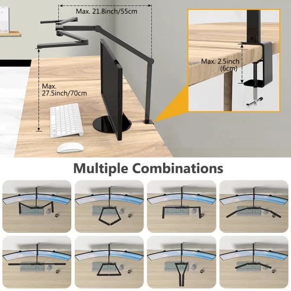 24W LED Clip-On Desk Lamp – Dual Head, Adjustable & Dimmable - Image 6
