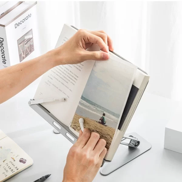 Adjustable Multifunction Reading Stand – Extendable Steel Holder for Books, Phones & Laptops - Image 2