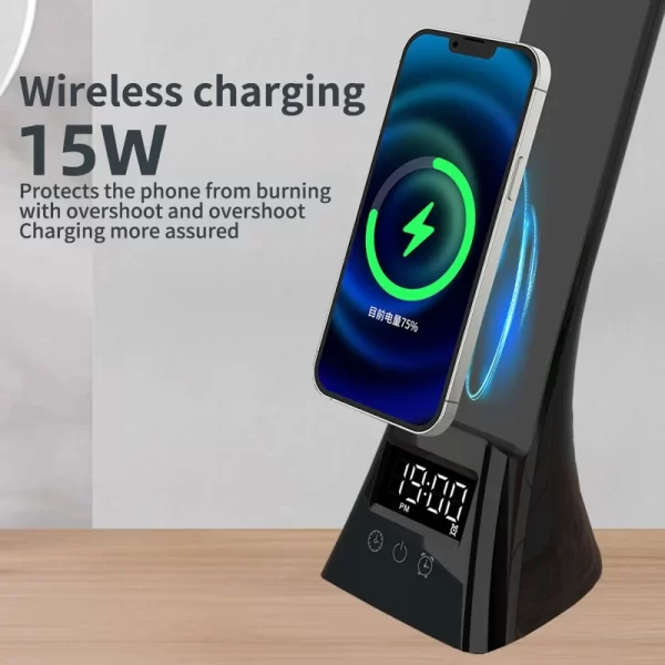 LED Folding Desk Lamp with Wireless Charging – Dimmable Eye-Care Light - Image 5