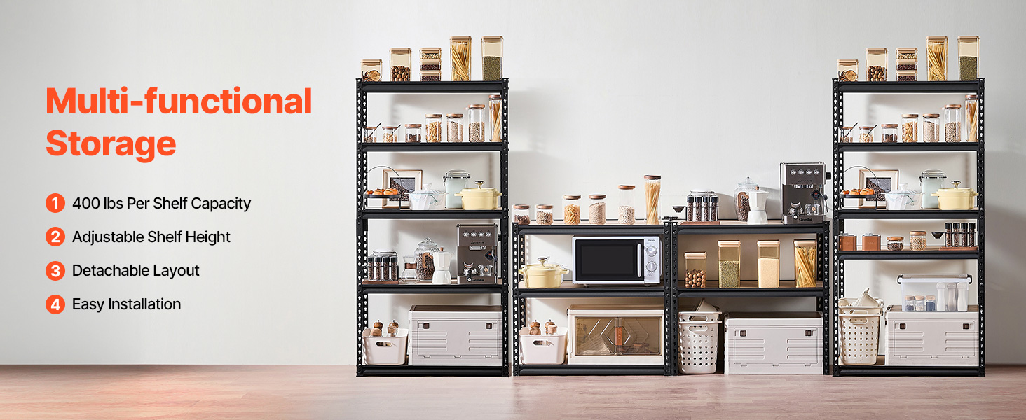 VEVOR 5-Tier Heavy Duty Metal Shelving Unit – Adjustable Garage & Workshop Storage - Image 7