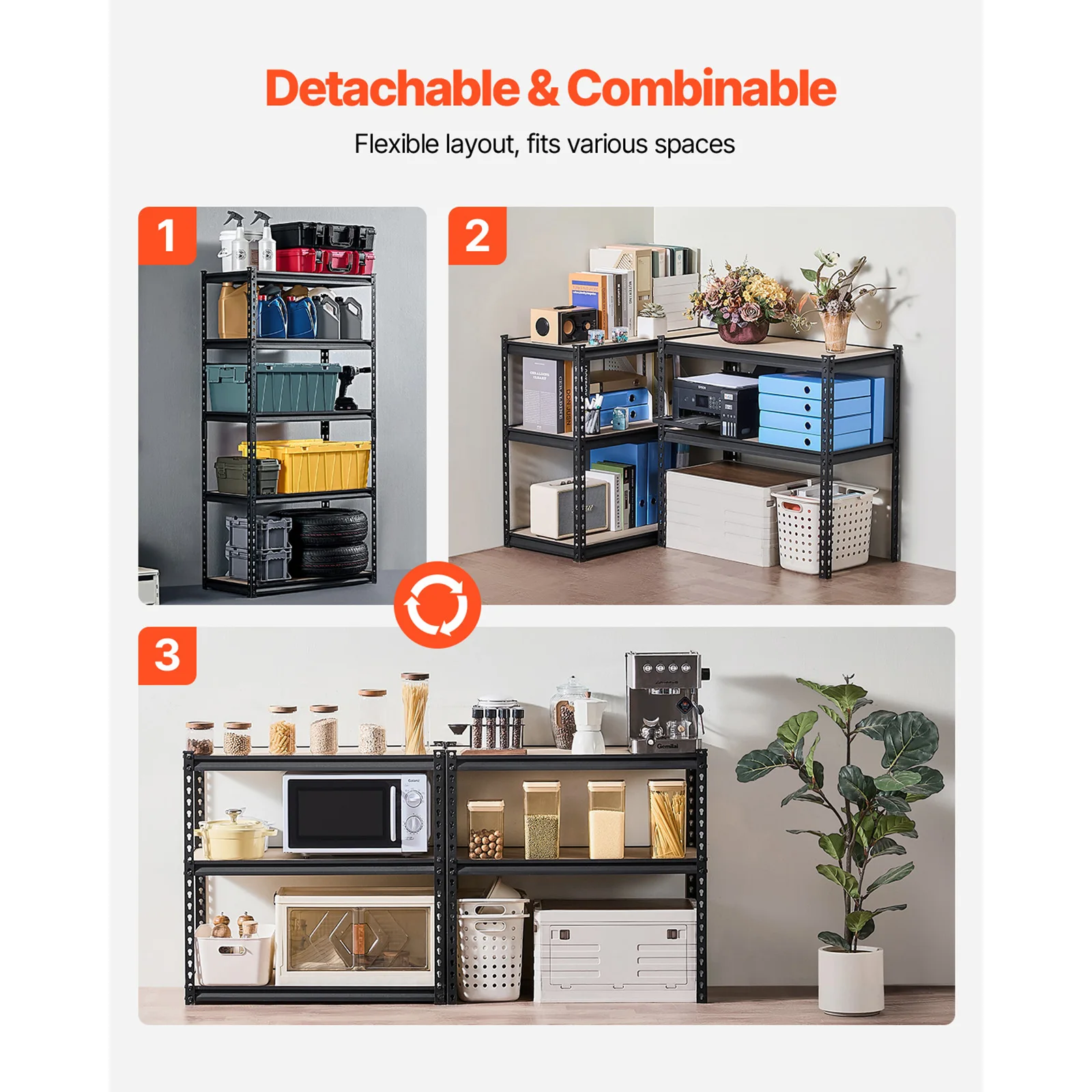 VEVOR 5-Tier Heavy Duty Metal Shelving Unit – Adjustable Garage & Workshop Storage - Image 5