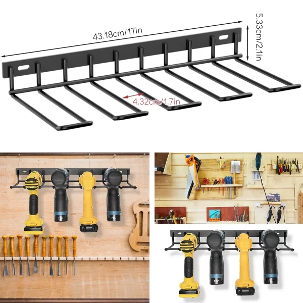 Heavy-Duty Wall-Mounted Power Tool Rack – Workshop & Garage Organiser - Image 6