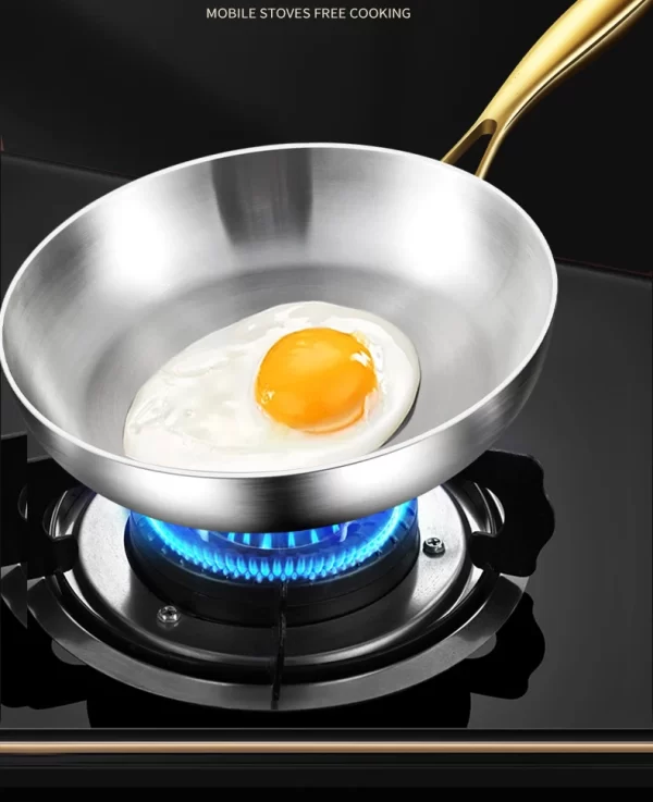 316 Stainless Steel Frying Pan – 22-28cm Nonstick Wok & Skillet - Image 7