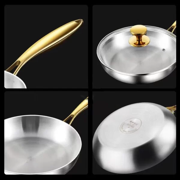 316 Stainless Steel Frying Pan – 22-28cm Nonstick Wok & Skillet - Image 3