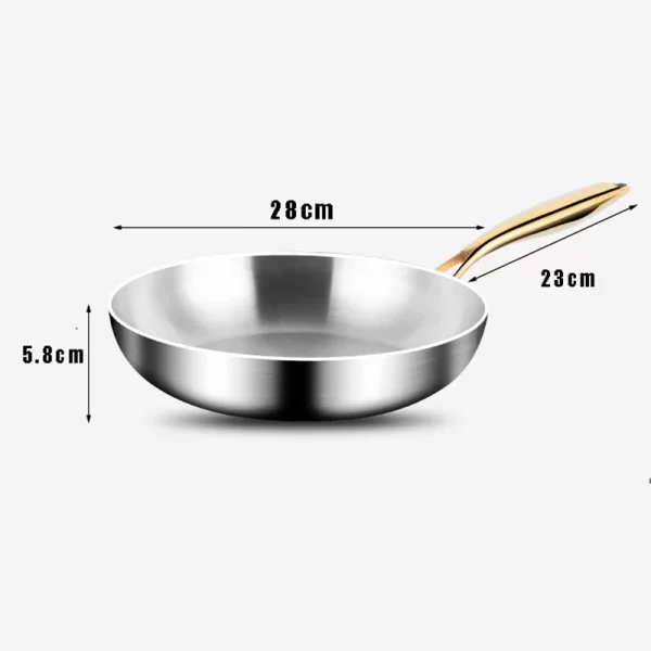 316 Stainless Steel Frying Pan – 22-28cm Nonstick Wok & Skillet - Image 11