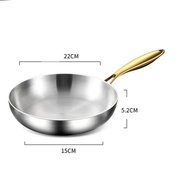 316 Stainless Steel Frying Pan – 22-28cm Nonstick Wok & Skillet - Image 9