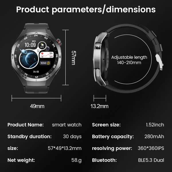 2025 Watch 5 Max Smart Watch – AMOLED Display, GPS, Bluetooth Calls, Heart Rate & Fitness Tracker - Image 17