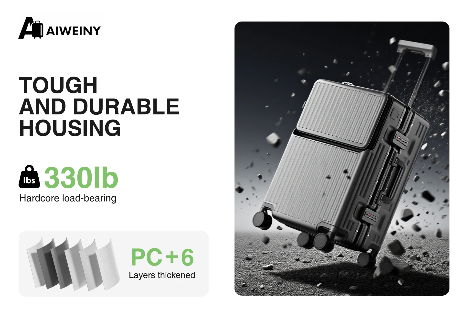 AIWEINY 2025 Aluminum Frame Suitcase - Image 8