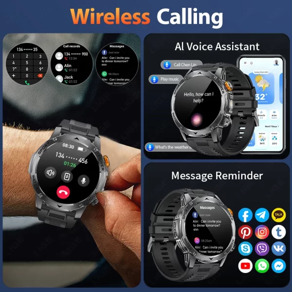 LIGE 2025 AMOLED Smartwatch – 1000mAh - Image 3