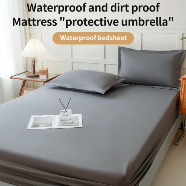 Waterproof Elastic Fitted Bed Sheet – Mattress Protector Cover - Image 2