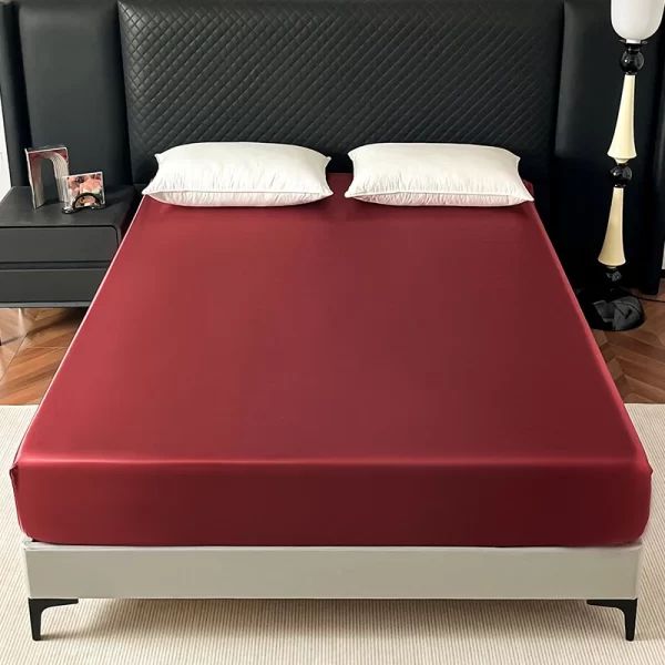 Satin Fitted Bed Sheet with 360° Elastic Band - Image 10