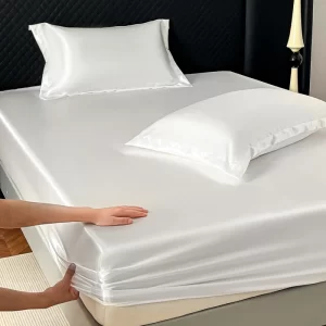 Satin Fitted Bed Sheet with 360° Elastic Band