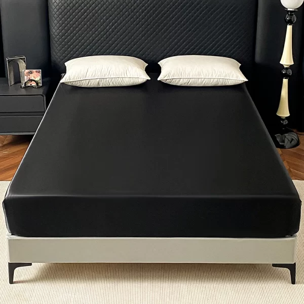 Satin Fitted Bed Sheet with 360° Elastic Band - Image 11