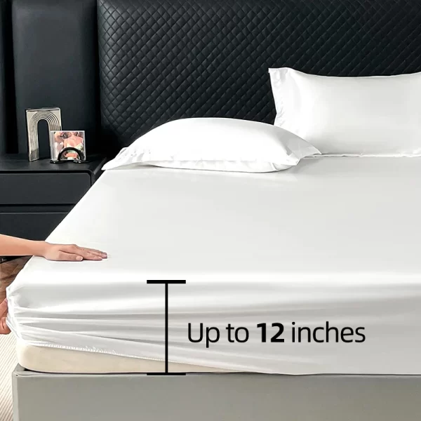 Satin Fitted Bed Sheet with 360° Elastic Band - Image 4