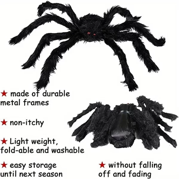 Giant Black Spider Halloween Decoration - Image 6