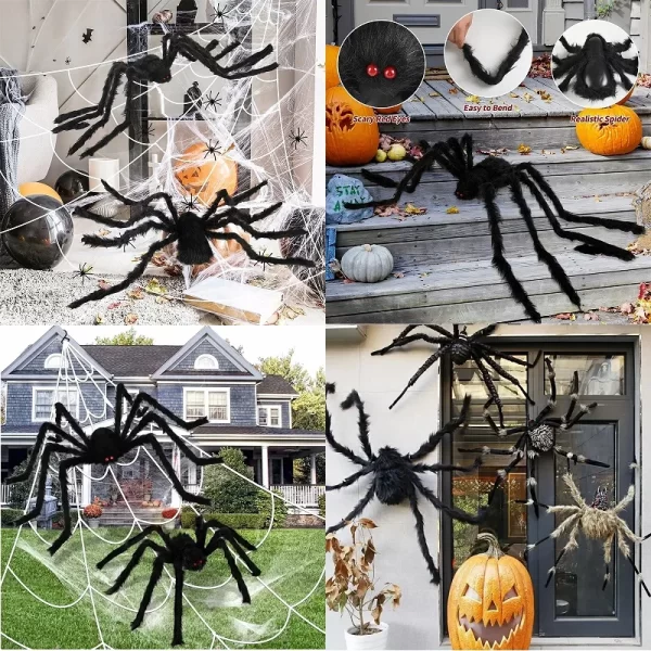 Giant Black Spider Halloween Decoration - Image 3