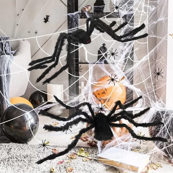 Giant Black Spider Halloween Decoration - Image 4
